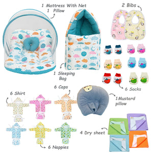 FARETO PREMIUM QUALITY BABY SUMMER ESSENTIALS 72 IN 1 NEW COMBO (0-6MONTHS)