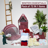 Fareto Premium Quality Baby Winter Essentials Pack of 72 New Combo (0-6 Months)(F423)