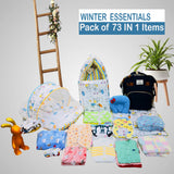 Fareto Premium Quality Baby Winter Essentials Pack of 73 In 1 Combo (0-6 Months)(F626)