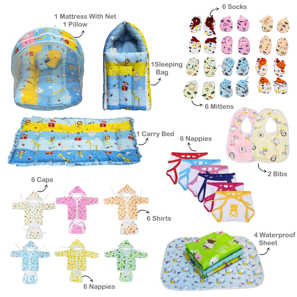 Fareto Premium Quality Baby Winter Essentials Pack of 72 New Combo (0-6 Months)
