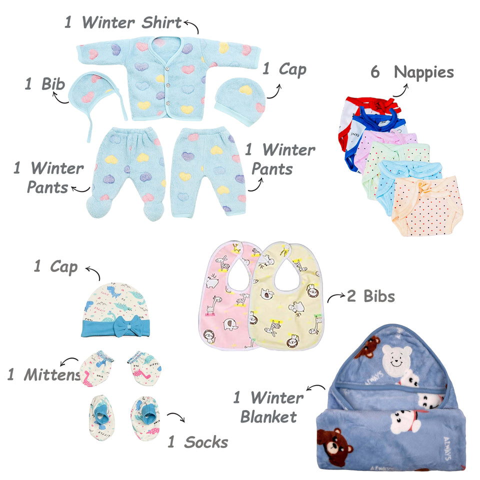 FARETO NEW BORN BABY PREMIUM QUALITY MONSOON AND SEMI WINTER SEASON  HOSPITAL ESSENTIALS 73 IN 1 (0-6 MONTHS) _ NURSERY BAG