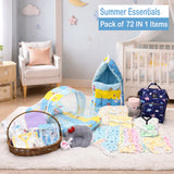Fareto Premium Quality Baby Summer Essentials 72 in 1 New Combo (0-6Months)(F526)