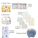Fareto Baby Boy's & Girl's Summer Hospital Essential Combo for New Born | Gift Pack | Baby Products | Maternity Essentials | Bedding Set (73 Items)(0-6 Months)(F724)