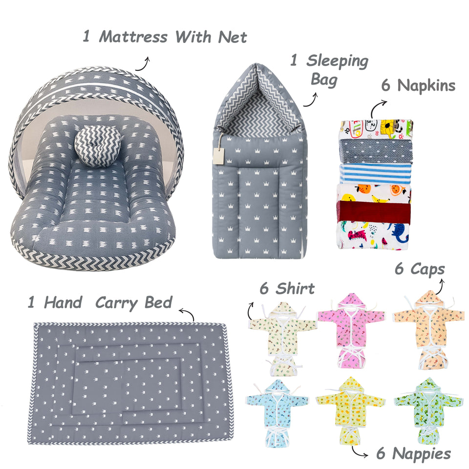 FARETO NEW BORN BABY PREMIUM QUALITY MONSOON AND SEMI WINTER SEASON  HOSPITAL ESSENTIALS 73 IN 1 (0-6 MONTHS) _ NURSERY BAG