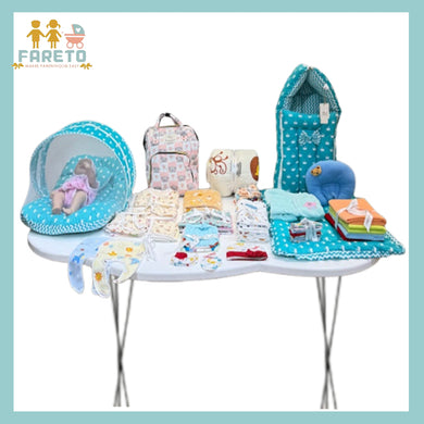 FARETO NEW BORN BABY PREMIUM QUALITY MONSOON AND SEMI WINTER SEASON  HOSPITAL ESSENTIALS 73 IN 1 (0-6 MONTHS) _ NURSERY BAG (F568)