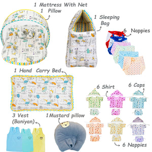 FARETO NEWBORN BABY PREMIUM QUALITY 74 IN 1 COMBO FOR SUMMER SEASON | SUPERSOFT COTTON (0-6 MONTHS)(F549)