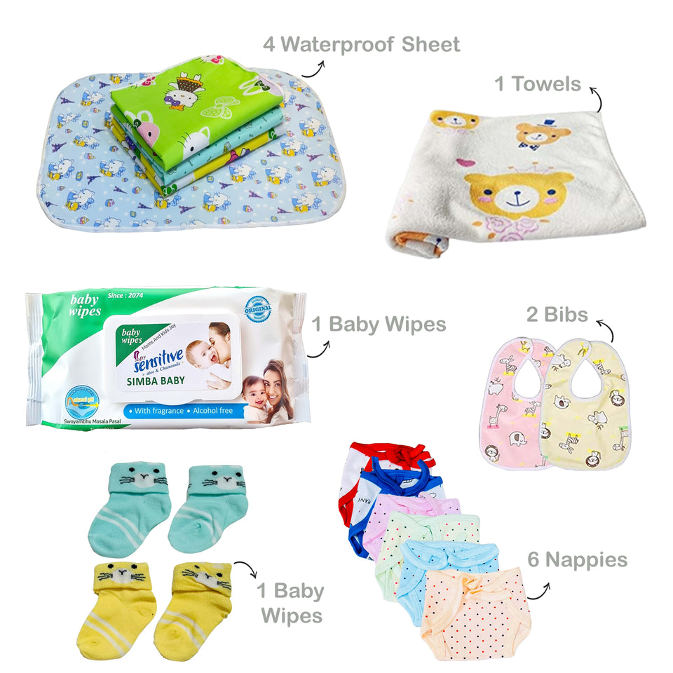 Fareto Baby Semi Winter Essential Combo For New Born | Gift Pack | Baby Products | Maternity Essentials | Bedding Set (75 Items)(0-6 Months)(F591)