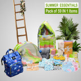 Fareto Newborn Baby Summer Hospital Essentials Combo | 59-in-1 Maternity & Bedding Gift Set (0–6 Months)(F713)