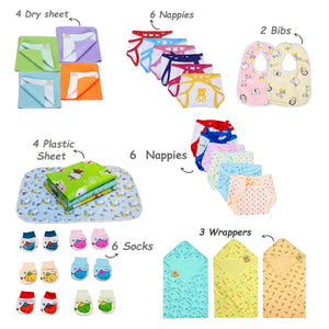 FARETO NEWBORN BABY PREMIUM QUALITY 76 IN 1 COMBO FOR SUMMER SEASON | SUPERSOFT COTTON (0-6 MONTHS)(F541)