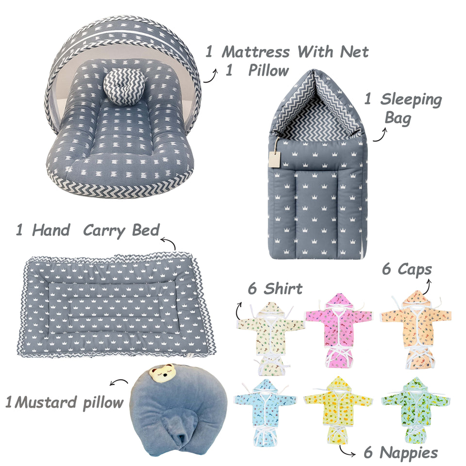 FARETO BABY PREMIUM QUALITY 77 IN 1 COMBO FOR SUMMER SEASON | SUPERSOFT COTTON (0-6 MONTHS)(F736)