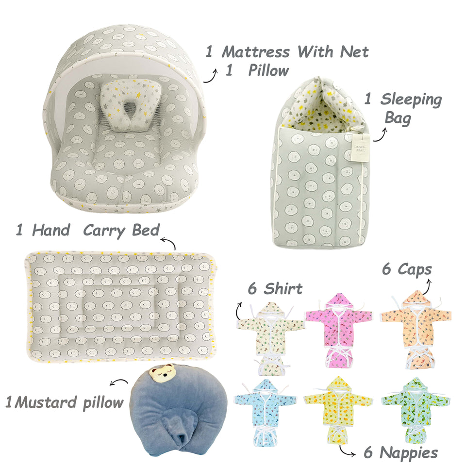 FARETO BABY PREMIUM QUALITY 76 IN 1 COMBO FOR SUMMER SEASON | SUPERSOFT COTTON (0-6 MONTHS)(F536)