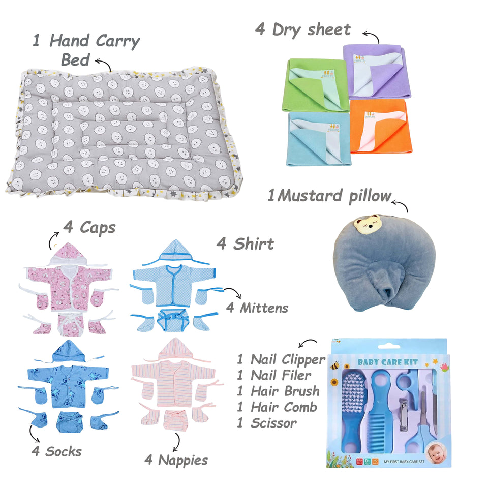 Fareto Baby Premium Quality Summer Essentials 61 in 1 (0-4 Months)
