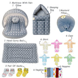 Fareto Baby Boy's & Girl's Semi Winter Hospital Essential Combo for New Born | Gift Pack | Baby Products | Maternity Essentials | Bedding Set (77 Items)(0-6 Months)(F696)