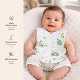 Fareto Baby Muslin Cotton Daily Wear Suit Set | Soft & Breathable Co-ordset  (Pack of 2) | 0-6 Months / Infant Boys & Girls(F742)
