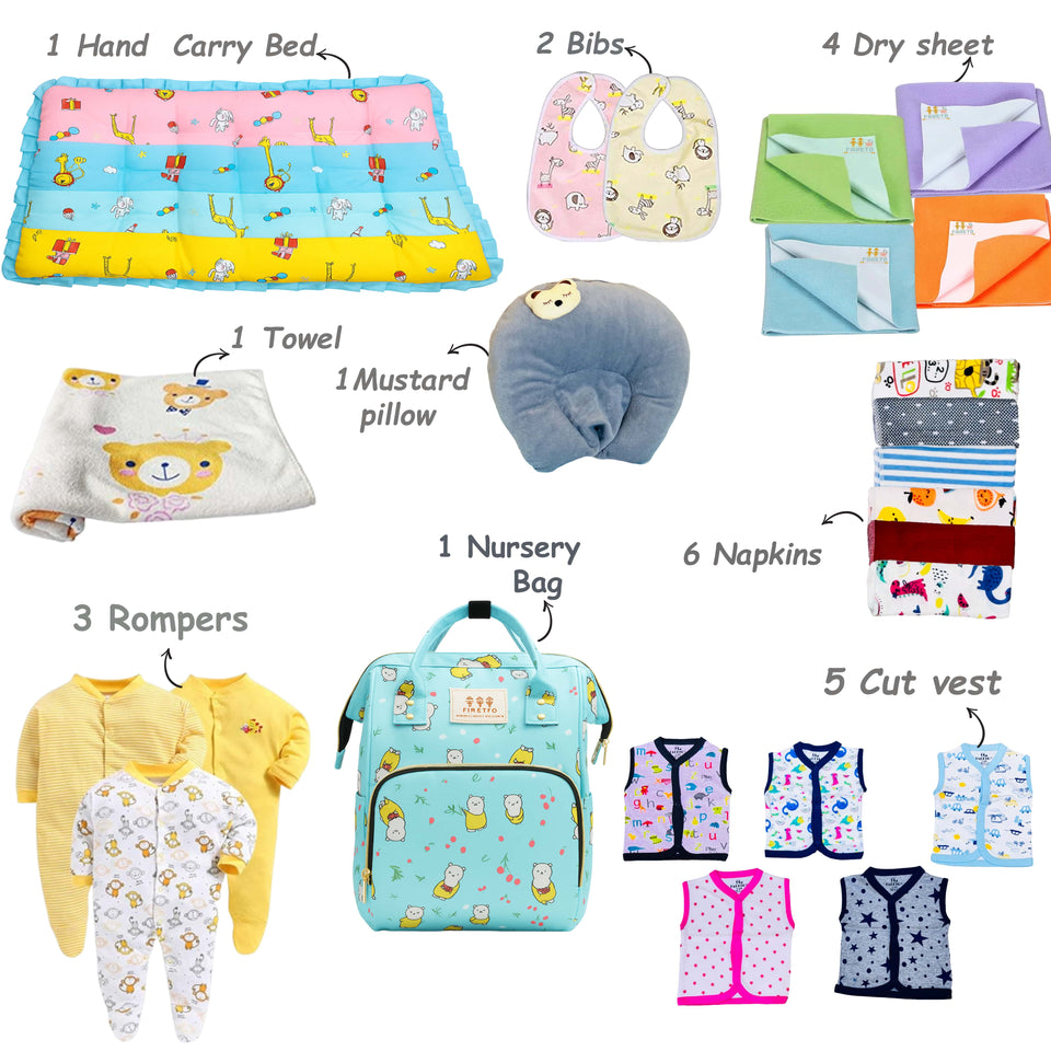 FARETO NEW BORN BABY WINTER  AND SEMI WINTER SEASON HOSPITAL ESSENTIALS 78 IN 1 (0-6 MONTHS)