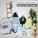 Fareto Baby Winter Essential Combo For New Born | Gift Pack | Baby Products | Maternity Essentials | Bedding Set (79 Items)(0-6 Months)(F652)