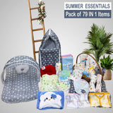 Fareto Newborn Baby Summer Hospital Essentials Combo | 79-in-1 Maternity & Bedding Gift Set (0–6 Months)(F702)