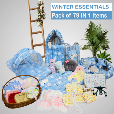 FARETO NEW BORN BABY PREMIUM QUALITY PURELY WINTER ESSENTIALS 79 IN 1 ( 0-6MONTHS)(F678)