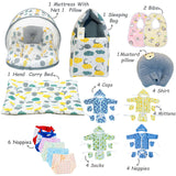 Fareto Baby Winter Essential Combo For New Born | Gift Pack | Baby Products | Maternity Essentials | Bedding Set (79 Items)(0-6 Months)