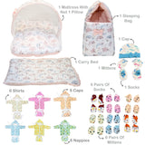 Fareto Premium Newborn Baby Hospital Winter Essentials Combo | 80 in 1 Baby Gift Pack | Maternity Essentials & Bedding Set | 0–6 Months(F809)