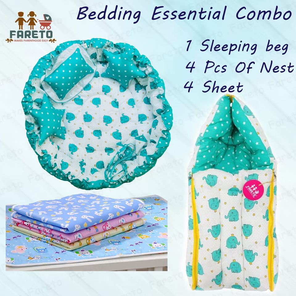 Fareto Bedding Essential Combos | Nest | Bedding Set | 4 Pcs of Plastic Sheet (Pack of 9)