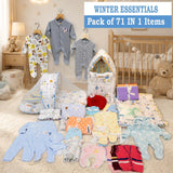 FARETO NEW BORN BABY PREMIUM QUALITY PURELY WINTER ESSENTIALS 71 IN 1 ( 0-6MONTHS)(F453)
