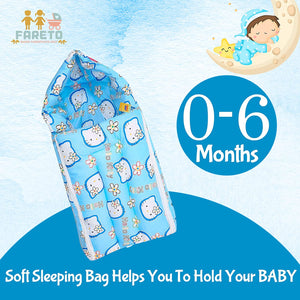 Fareto New Born Baby Combo of Mattress with Net | Sleeping Bag | 4 Pcs Bedding Set | 4 Sheets(0-6 Months)