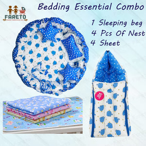 Fareto Bedding Essential Combos | Nest | Bedding Set | 4 Pcs of Plastic Sheet (Pack of 9)