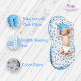 Fareto Combo of Baby Bed with Net | Carry Bag | 4 Pcs Bedding Set (0-6 Months)