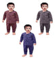 Fareto Baby front open winter suit thermal set (Pack of 3) Colours may vary