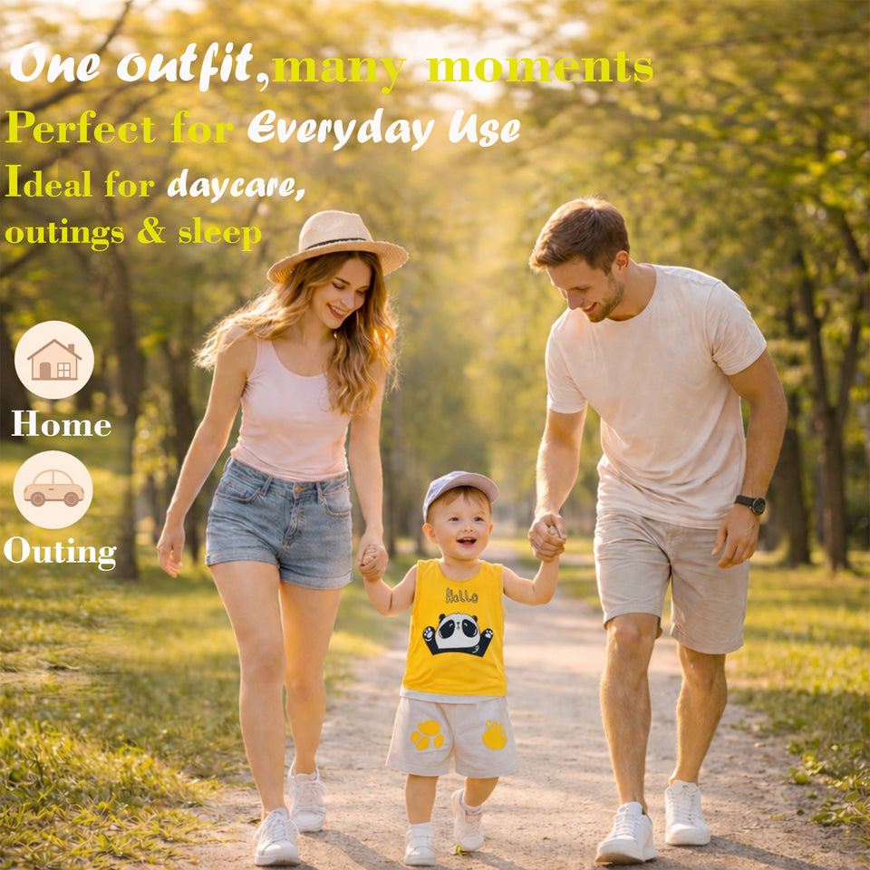 Fareto Baby Boys & Girls Summer Wear T -Shirt & Shorts Set | Dress Clothing Set(F272)