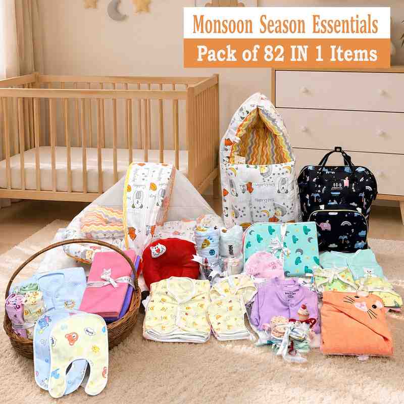 FARETO NEW BORN BABY MONSOON SEASON HOSPITAL ESSENTIALS 82 IN 1 (0-6 MONTHS)(F569)
