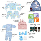 Fareto New Born 85 in 1 High Quality Premium Baby Monsoon Season Hospital Essentials Set | Soft, Warm & Comfortable Gift Kit for Newborn Babies (0-6 Months)(F769)
