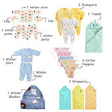 Fareto Premium Newborn Baby Monsoon Season Hospital Essentials Combo | 82-in-1 Baby Gift Pack | Maternity Essentials & Bedding Set | 0–6 Months (F780)