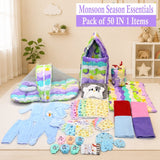 Fareto New Born Baby Monsoon Season Hospital Essentials 50 in 1 Baby Gift Set | Complete Newborn Essentials | 0-6 Months(F786)
