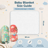 FARETO BABY KIDS SUPER SOFT PREMIUM QUALITY WINTER BLANKET ( PACK OF 2)(Size:75CM*60CM) (0-12 MONTHS)( Colours And Designs May Vary )(F394)
