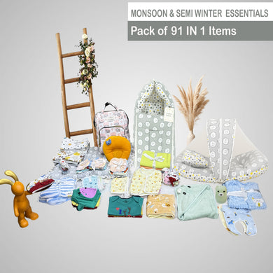FARETO NEW BORN BABY PREMIUM QUALITY MONSOON AND SEMI WINTER SEASON HOSPITAL ESSENTIALS 91 IN 1 (0-6 MONTHS)(F577)