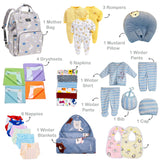 Fareto Baby Boy's & Girl's Semi Winter Hospital Essential Combo for New Born | Gift Pack | Baby Products | Maternity Essentials | Bedding Set (91 Items)(0-6 Months)(F617)