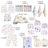 Fareto Premium Newborn Baby Essentials Combo – 92-in-1 All-Season Hospital & Maternity Gift Set, Bedding & Care Kit for 0–6 Months(F820)