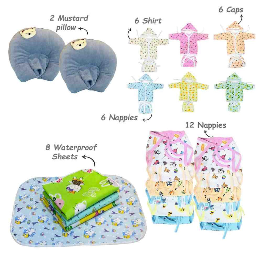 Fareto New Born Baby Hospital Essentials Twins Pack – Monsoon Season | 81-in-1 Complete Baby Gift Set with Bedding & Clothing | Soft Cotton Newborn Kit for Boys & Girls | 0–6 Months(F230)