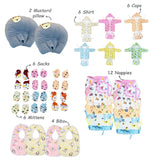 Fareto New Born Baby Twins Winter Essential Combo | 94 In 1  Items Gift Pack | Baby & Maternity Essentials | Bedding Set (0–6 Months)(F661)