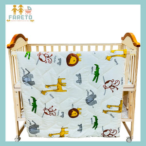 Fareto Baby & Kids Reversible Super Soft Blanket Comforter (Size:136CM*118CM)(0-8 Years)(Comforter_White_Monkey)