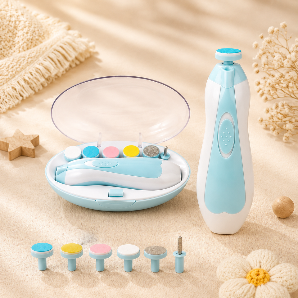 Fareto Baby Nail Trimmer Electric,Baby Nail Clippers, 6 in 1 Baby Nail File,Nail File Baby Grooming Kit Manicure Set for Toddler or Adults(F586)