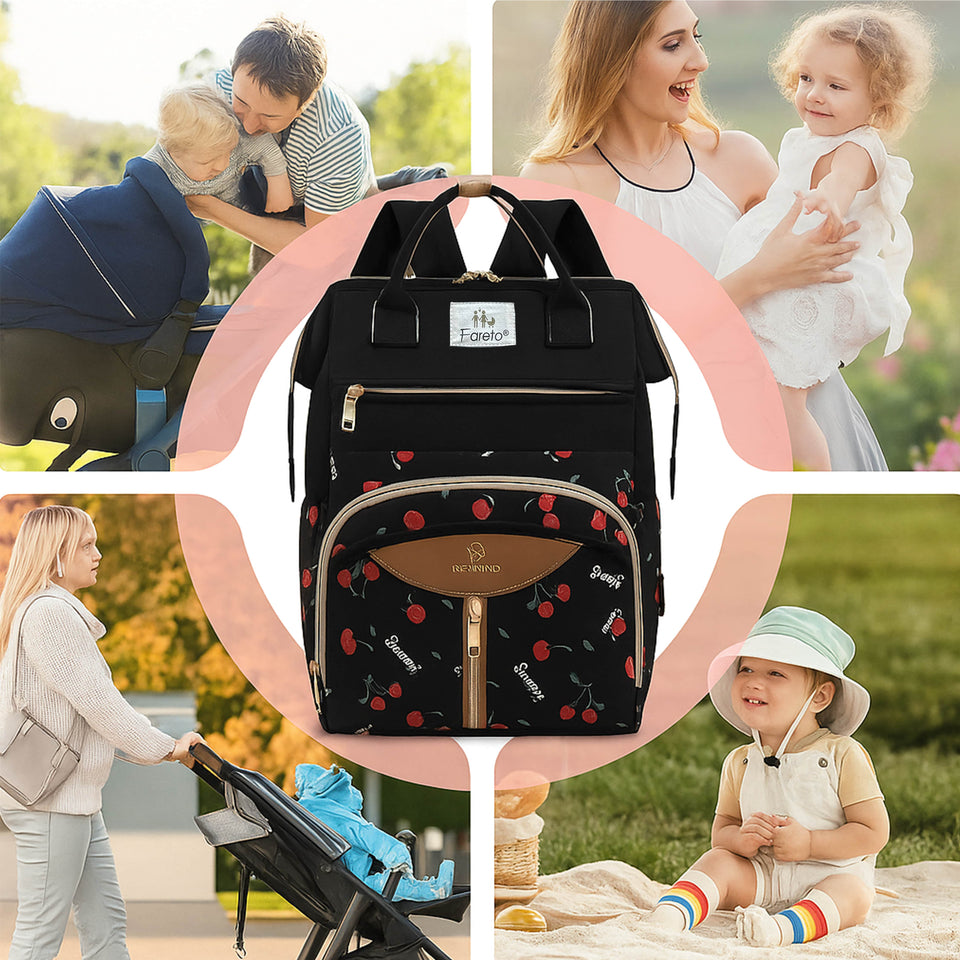 Fareto Premium Quality Diaper Bag For Mother, Multipurpose Stylish Diaper Bag (Pack Of 1)(F649)