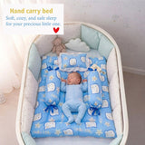 Fareto New Born Baby Combo of Mattress with Net | Sleeping Bag | 4 Pcs Bedding Set | 4 Sheets(0-6 Months)(F44)