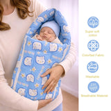 Fareto New Born Baby Combo of Mattress with Net | Sleeping Bag | 4 Pcs Bedding Set | 4 Sheets(0-6 Months)(F44)