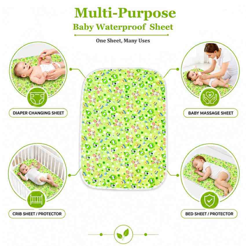 Fareto Nappy Changing Mat/Sleeping mats/Water Proof Bed Protector with Foam Cushioned for New Born Baby 4 Sheets (0-3 Months)(F115)