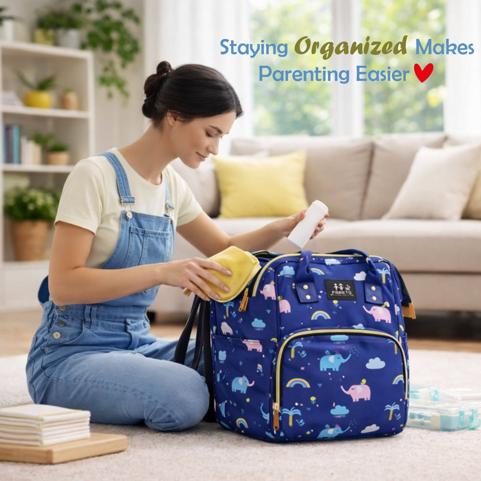 Fareto Multipurpose Stylish Diaper Bag for Mothers | Spacious Baby Care Organizer | Lightweight & Travel-Friendly | Gift For Mothers | Maternity bag for newborn baby (Pack of 1)(F708)