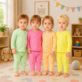 Fareto Baby front open Winter season thermal set(Pack of 4) Colours may vary(F173)