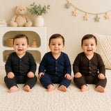 Fareto Baby front open winter suit thermal set (Pack of 3) Colours may vary(F174)